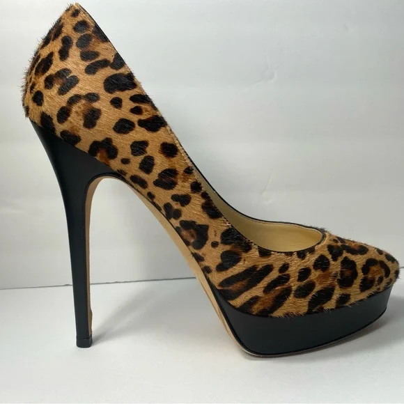 Jimmy choo pony hair leopard pumps heels 39.5